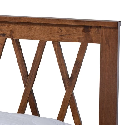 Queen Malene Wood Platform Bed Walnut - Baxton Studio - Image 3