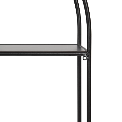 24" X 26" Monroe Metal Arch Shelf Black - Kate & Laurel All Things Decor - Image 2