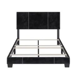 Queen Lucena Velvet Upholstered Bed Frame Black - Boyd Sleep Eco Dream