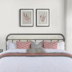 King Kirkland Metal Headboard Aged Pewter - Hillsdale Furniture