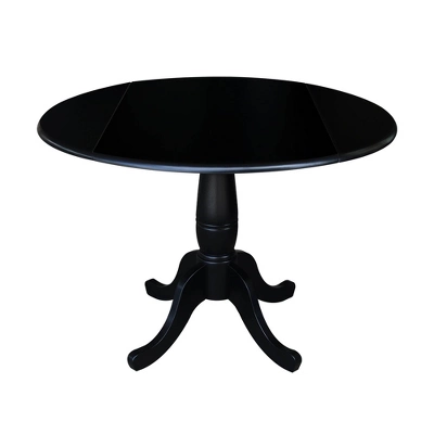 Davidson Round Dual Drop Leaf Pedestal Table Black - International Concepts - Image 10