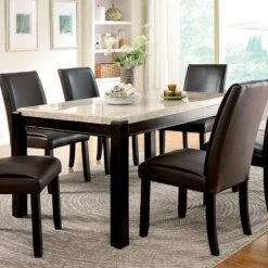 Lanbert Marble Table Top Dining Table Dark Walnut - HOMES: Inside + Out