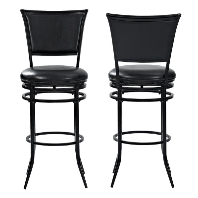 Rachel Swivel Barstool Black With Cushion - Crosley - Image 9