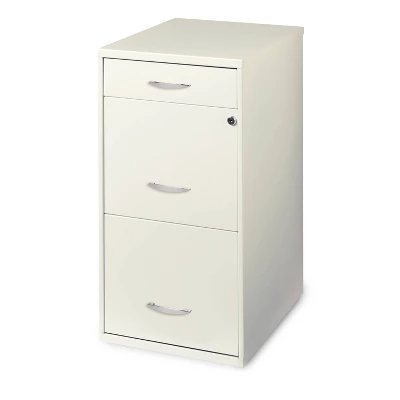 Space Solutions 3 Drawer Letter Width Vertical File Cabinet With Pencil Drawer Pearl White - Image 2