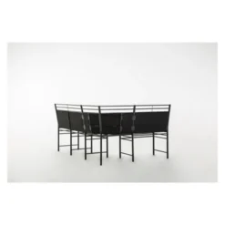 2pc Gareth Breakfast Nook Dining L Chair & Bench Black ( ) - Boraam