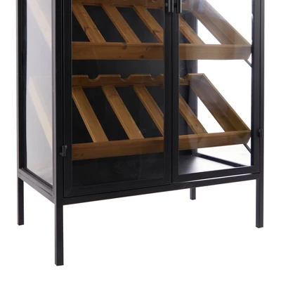 Modern Wood Standing Wine Rack Black - Olivia & May - Image 4