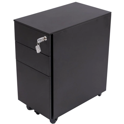 Stand Up Desk Store 3 Drawer Under Desk Lockable Rolling File Cabinet With Stable 5 Wheel Design