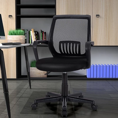 Costway Height Adjustable Mid-Back Mesh Chair Executive Chair W/ Lumbar Support - Image 2