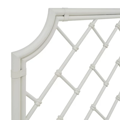 Queen Brinley Geometric Mosaic Metal Bed White - Inspire Q - Image 8