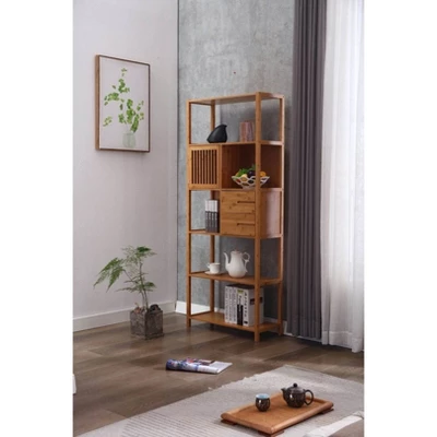 Selma Bamboo Bookcase Left Facing Spindle Cabinet - Boraam - Image 9