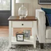 Charleston End Table Off White/Chestnut - Buylateral