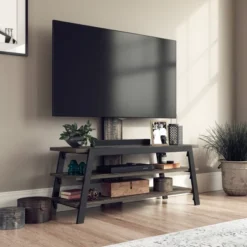 Steel River TV Stand For TVs Up To 50" With Mount Carbon Brown - Sauder