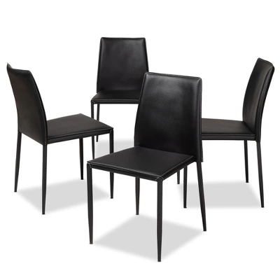 Set Of 4 Pascha Modern And Contemporary Faux Leather Upholstered Dining Chairs - Baxton Studio - Image 5