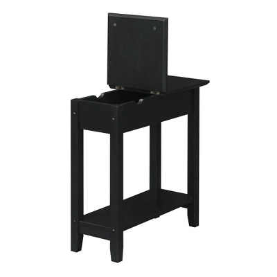 American Heritage Flip Top End Table With Charging Station And Shelf - Breighton Home - Image 3