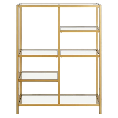 42" Tall Brass Finish Bookcase - Henn&Hart - Image 4