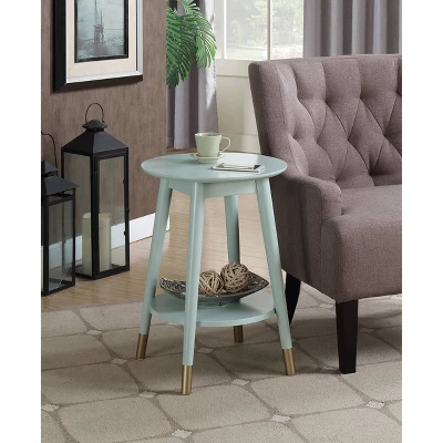 Wilson Mid-Century Modern Round End Table With Bottom Shelf - Breighton Home - Image 9