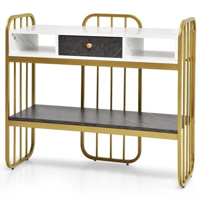 Costway Console Table With Drawer Storage Shelf Wide Tabletop Modern For Entryway - Image 8