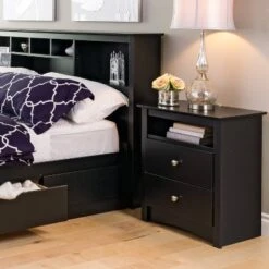 Tall 2 - Drawer Nightstand With Open Shelf - Prepac