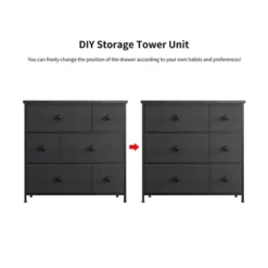 REAHOME 6 Drawer Steel Frame Bedroom Storage Organizer Chest Dresser With Waterproof Top, Adjustable Feet, And Wall Safety Attachment