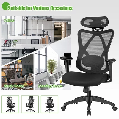 Costway Ergonomic High Back Mesh Office Chair W/ Adjustable Lumbar Support - Image 8