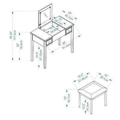 Butterfly Vanity And Stool - Linon - Image 14