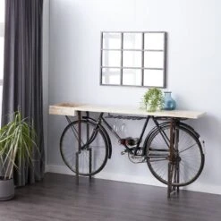 Rustic Metal Console Table Black - Olivia & May