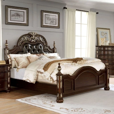 3pc Queen Mullberry Bedroom Set With 2 Nightstands Brown Cherry/Espresso - HOMES: Inside + Out - Image 3