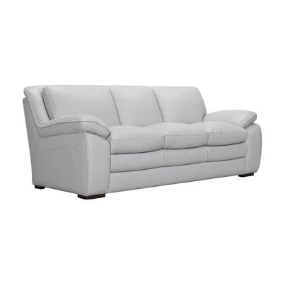 Zanna Genuine Leather Sofa Dove Gray - Armen Living - Image 2