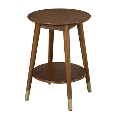 Wilson Mid-Century Modern Round End Table With Bottom Shelf - Breighton Home - Image 11