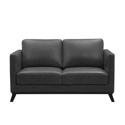 Woodstock Mid-Century Top Grain Leather Loveseat - Abbyson Living