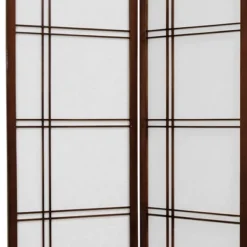 6 Ft. Tall Double Cross Shoji Screen - Walnut (6 Panels)