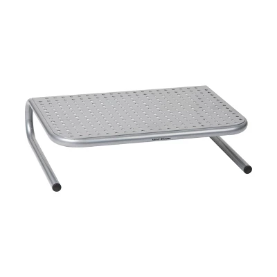 Mind Reader Metal Monitor Stand With Keyboard Storage Space Silver - Image 6