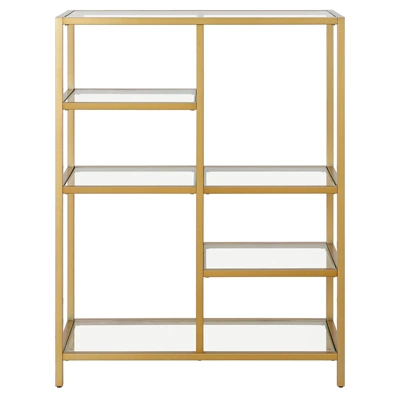 42" Tall Brass Finish Bookcase - Henn&Hart