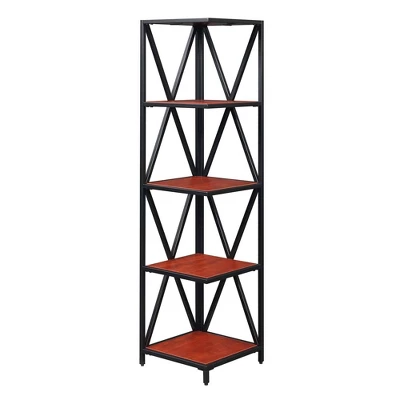 Tucson Metal 5 Tier Corner Bookcase - Johar Furniture - Image 3