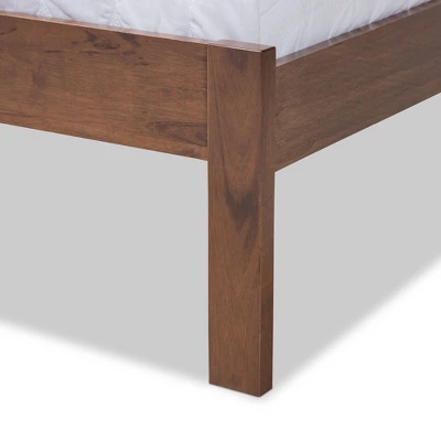 Queen Malene Wood Platform Bed Walnut - Baxton Studio - Image 4