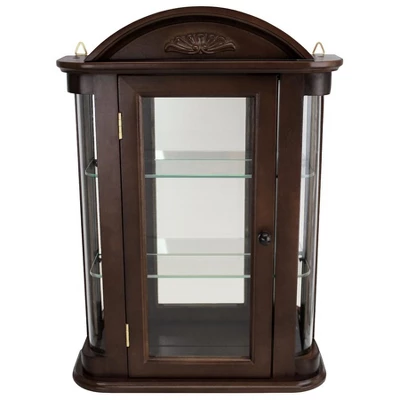Design Toscano Rosedale Hardwood Wall Curio Cabinet: Ebony Black Finish - Image 7