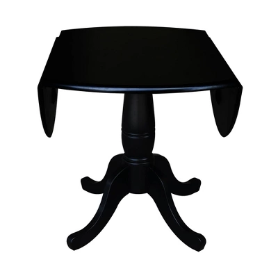 Davidson Round Dual Drop Leaf Pedestal Table Black - International Concepts - Image 4