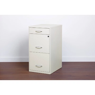 Space Solutions 3 Drawer Letter Width Vertical File Cabinet With Pencil Drawer Pearl White - Image 11