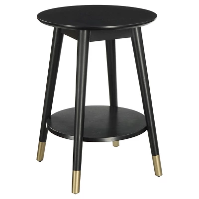 Wilson Mid-Century Modern Round End Table With Bottom Shelf - Breighton Home - Image 13