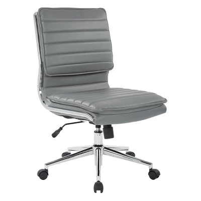 Armless Mid Back Manager's Faux Leather Chair With Chrome Base - OSP Designs - Image 8