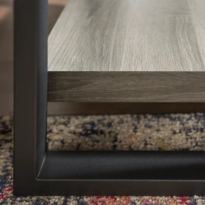 24" Loop Leg Urban Industrial Side Table Charcoal - Saracina Home - Image 2