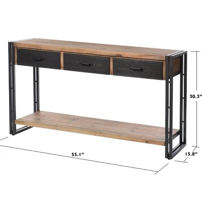 Calvin Console Table With Metal Frame Natural/Black - StyleCraft - Image 5
