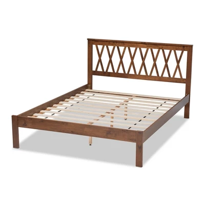 Queen Malene Wood Platform Bed Walnut - Baxton Studio - Image 2