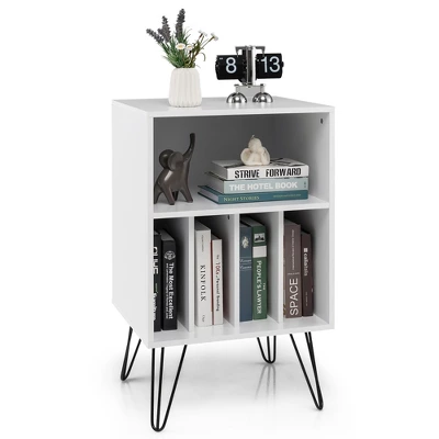 Costway Record Player Stand Turntable Stand Display Shelf 21" L X 18" W X 34"H White - Image 8