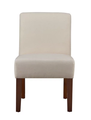 Carl Armless Fabric Upholstered Accent Chair Set Of 2 With Round Wood Side Table Slipper Chairs Sets-Maison Boucle - Image 5