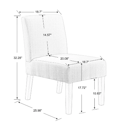 Carl Armless Fabric Upholstered Accent Chair Set Of 2 With Round Wood Side Table Slipper Chairs Sets-Maison Boucle - Image 7