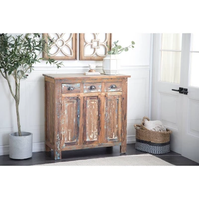 Rustic Wood Cabinet Chestnut Brown - Olivia & May