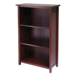 42.99" 7pc Verona Set Storage Shelf With Folding Fabric Baskets Walnut - Winsome