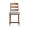 Set Of 2 24" Highland Ladderback Cushion Seat Counter Height Barstools Sandwash - Intercon