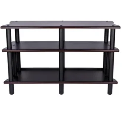 Monolith Double-Wide 3-Tier AV Stand Espresso 300LBS Weight Capacity Per Shelf Organize And Display AV Components Home Theater Or Entertainment System